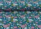 Preview: Linda Biostoff Jersey mit Blumen petrol